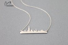 2015 Fashion New York NY City Skyline Necklace Dainty Women Minimalist Jewelry City View Charm Bridesmaid