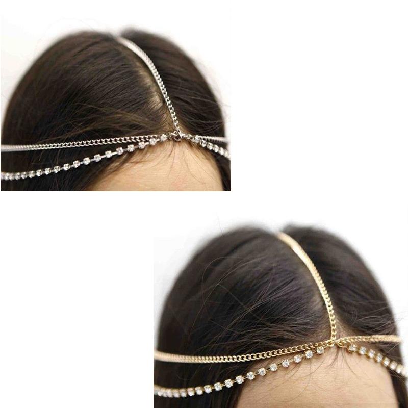 1pc Stunning Beautiful Rhinestone Metal Head Chain Headband Headpiece Hair Band Gift