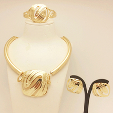 African Costume18K Gold Plated Crystal Wedding Women Bridal Accessories nigerian Flower Pattern dubai African Beads jewelry sets