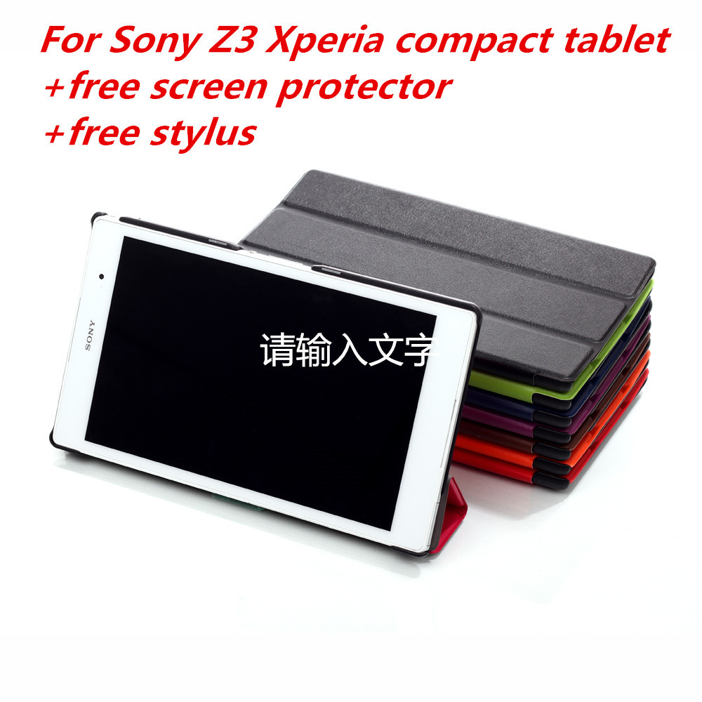 For sony z3 compact case Magnetic Smart PU leather Case For Sony Xperia Z3 Compact tablet