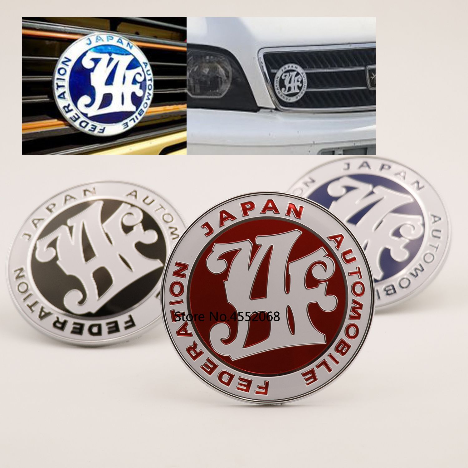 JAF JDM Emblem Metal Car Badge For Japan Automobile Federation Fits Kia Camaro Honda Sticker-1pcs 