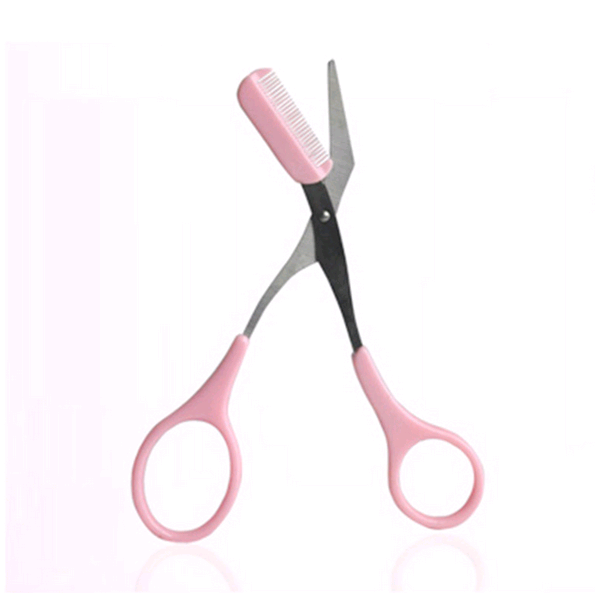 1pc pink eyebrow trimmer eyelash thinning shears comb shaping eyebrow grooming cosmetic tool 1pc pink eyebrow trimmer eyelash thinning shears comb shaping eyebrow grooming cosmetic tool