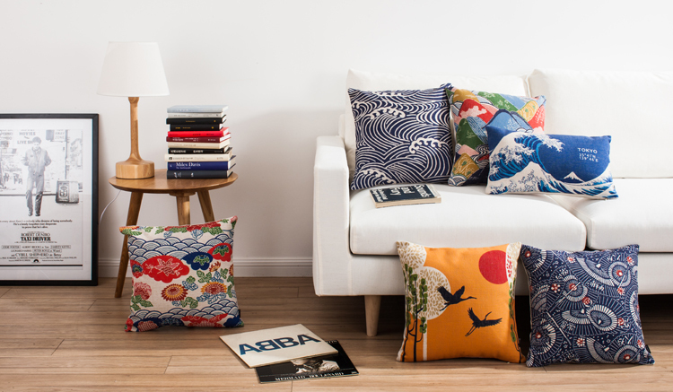 Japanese traditional Decorative Pillow pastoral style Pillow For Sofas retro simplicity Sofa ...
