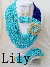 Luxury Bridal African Nigerian Coral Beads Jewelry suit Perfect Wedding women Necklace/Earrings/Bracelet Free Shipping C-720