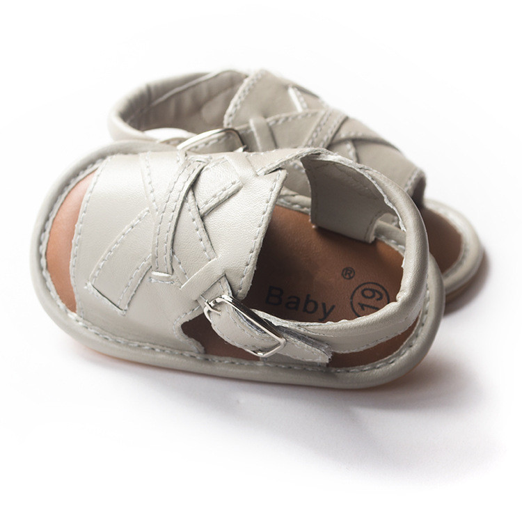 Младенцы мягкий резина подошве сандалии beige кожа bebe мальчики лето сандалии малыша обувь первые ходоки 0125