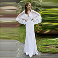 Simple Lace Wedding Dresses With Cloak Sexy V Neck Bridal Gown Garden Country Wedding Gown vestidos