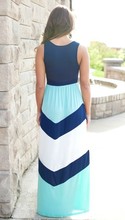 2016 Summer Bohemian TopTank Striped Patchwork Matching Mother Daughter Dresses Women Girl Boho Beach Maxi Dress