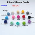 100pcs lot 9mm BPA Free Loose Silicone Round Chewing Beads Food Grade DIY Mommy Necklace baby