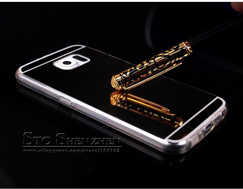 for samsung galaxy s6 s6 edge Luxury Bling Mirror Metal Aluminum Clear Silicon phone case cover (12)