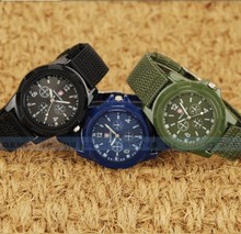New Solider Military Army Men s Sport Style Canvas Belt Luminous Quartz Wrist Watch 3 Colors