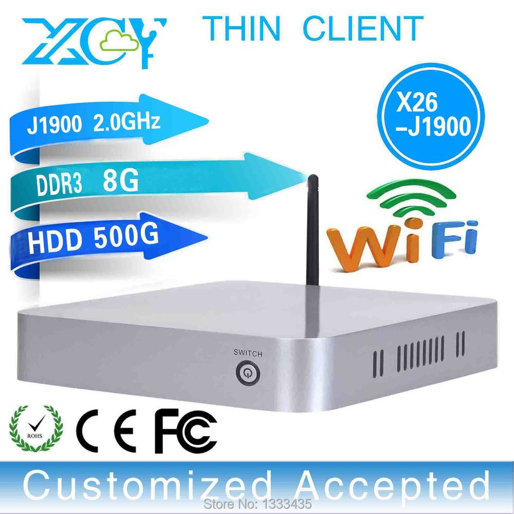 network thin client mini pcs with dual core mini pc vga support surveillance system X26 j1900
