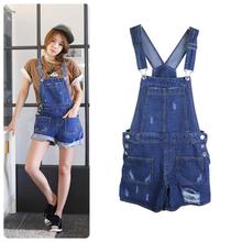 Rompers Womens Jumpsuit Short Denim Overalls Women Denim Playsuits Summer 2016 Combinaison Femme