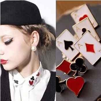 HOT SALE Wholesale Prices Brand New Punk Style Brooches Mini Brooch Lovely Modern Playing Card element Collar Flower Accessories - HOT-SALE-Wholesale-Prices-Brand-New-Punk-Style-Brooches-Mini-Brooch-Lovely-Modern-font-b-Playing
