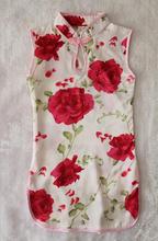 Free shipping girls clothes girl dress 2016 New Summer Chinese Child Girls Baby Peacock Cheongsam Dress Qipao 2-8Y Clothes