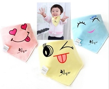 100% Cotton Cute Smile Face Styles Double Layer Absorbent Bandana Drool Bibs For Newborn Baby Bandana Bib KXBBK003