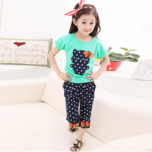 Fashion Summer baby girl clothing sets girls casual tracksuit sets bear Loose Cotton casual kids clothes set for girls 3-11Y
