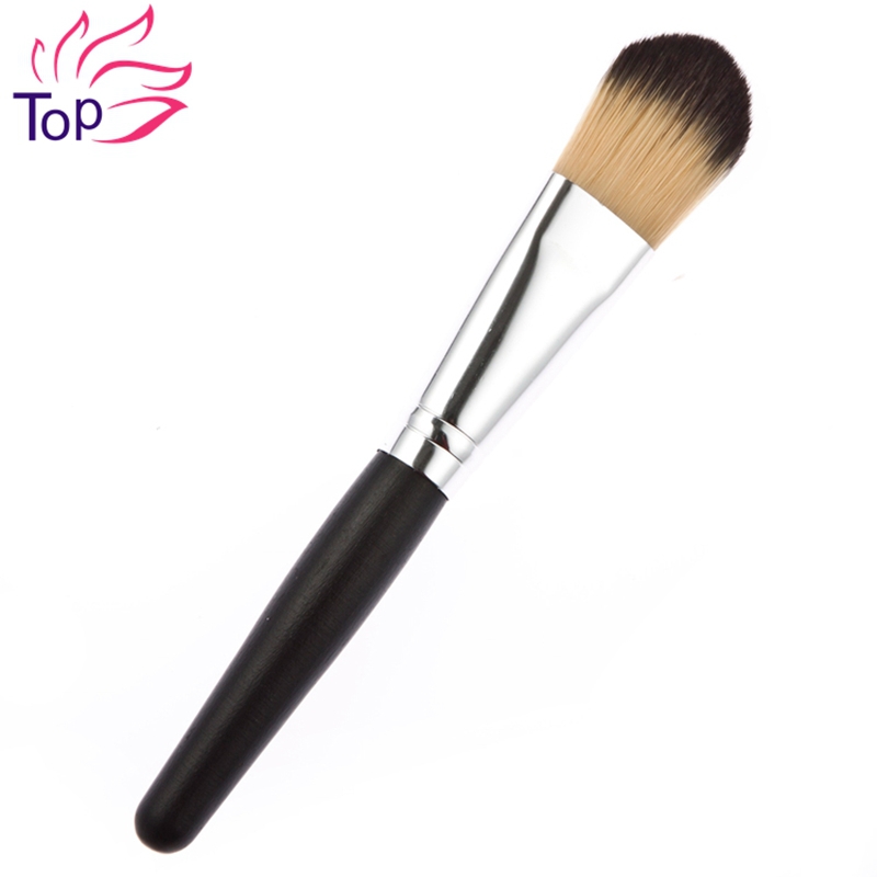 Top Nail Black Brown Wood Beauty Pincel Maquiagem Foundation Brush Makeup Brushes Maquillaje BP047