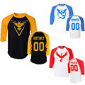autumn summer game half sleeve ash Pokemon Go pikachu pokeball Team Valor Mystic Instinct T shirt