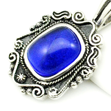 Blue Stone Vintage Pendant Necklace For Men Women Fashion Charm 316L Stainless Steel Punk Gothic Jewelry Party Gifts HP965