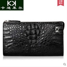 KADILER Authentic Thai crocodile leather handbags men long wallet zipper business hand bag package