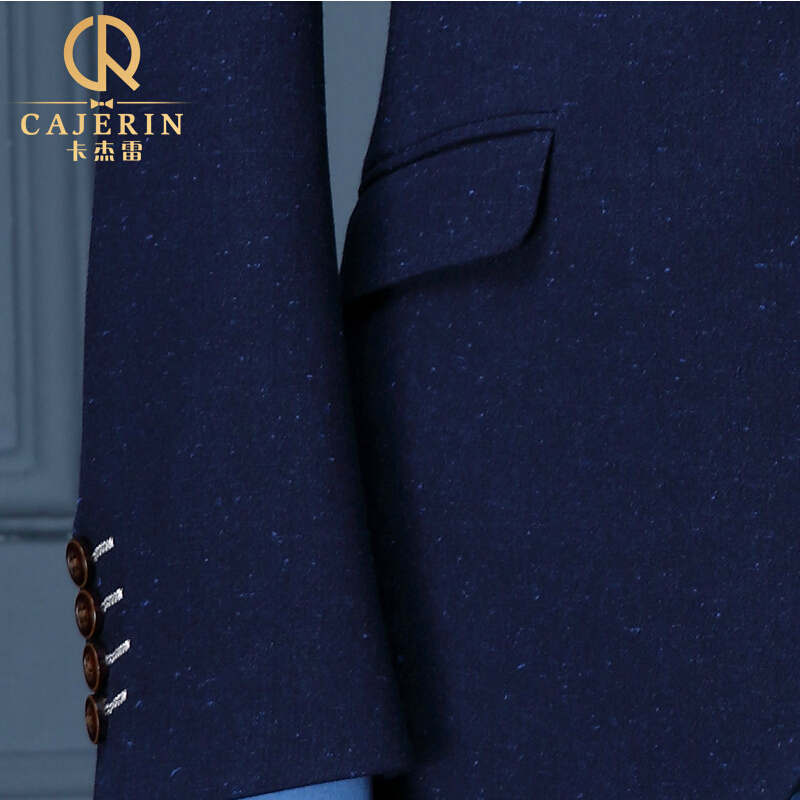 Cajerin    terno masculino casamento noivo slim-  3 .  terno azul escuro ( blazer +  +  )