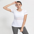 women mesh t shirt Sports and fitness jogging slim T shirt running short sleeve shirts quick