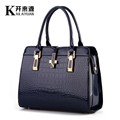100 Genuine leather Women handbag 2016 New Light leather crocodile fashion shoulder bags western style air
