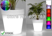 
Free Shipping Glowing lighting LED flower pot RGB led flower pot led round vase LED beer