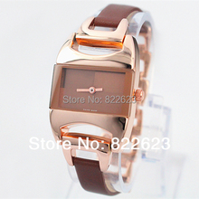 A piece/lot Fashion Luxury Women Watch Stainless Steel Leather Sexy Lady Watch High Quality Famous Brand Free Box Gift