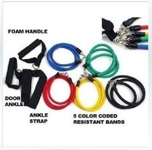 11pcs in 1 set Latex Resistance Bands Fitness Exercise Tube Rope Set Yoga ABS Workout Fitness