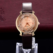 Hot 2016 Fashion Leather Strap watch Women rhinestone watches Women Luxury quartz watch relogio feminino Female