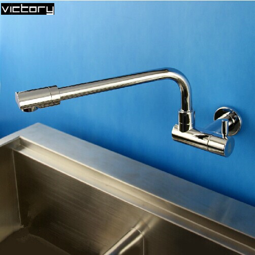 sink faucet Copper wall mounted kitchen taps single cold sink tap ...