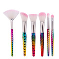6pcs Professional Cosmetic Brush Set Electroplated Handle Face Powder Foundation Blush Blending Makeup Brushes Kits Beauty