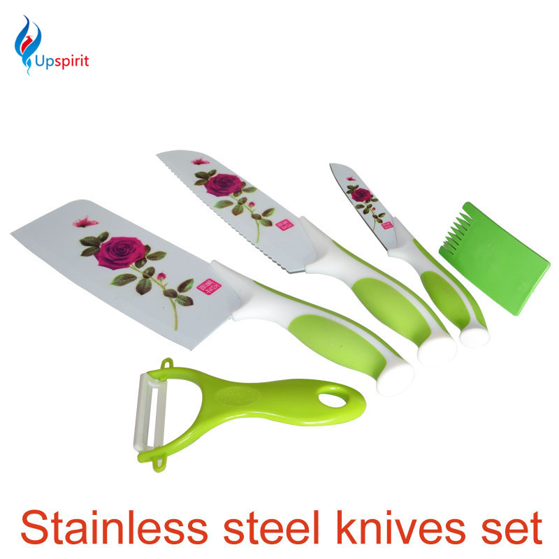 stainless steel kitchen knife set floral printed japanese stainless steel kitchen knife set floral printed japanese