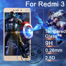 0.26mm 9H Explosion Proof Anti scratch LCD Tempered Glass Film For Xiaomi Redmi 3 red rice 3 Screen Protector Film