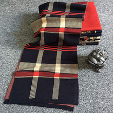 2016 Brand New Men Wool Scarf Cashmere Plaid Bandanas Winter Thick Warm Tartan Scarf Hot