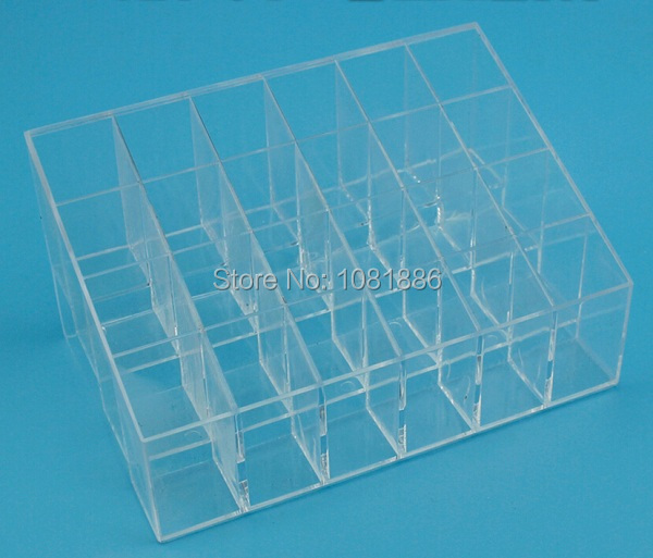 24 grid transparent lipstick display boxes,stand lipstick makeup cosmetic storage rack