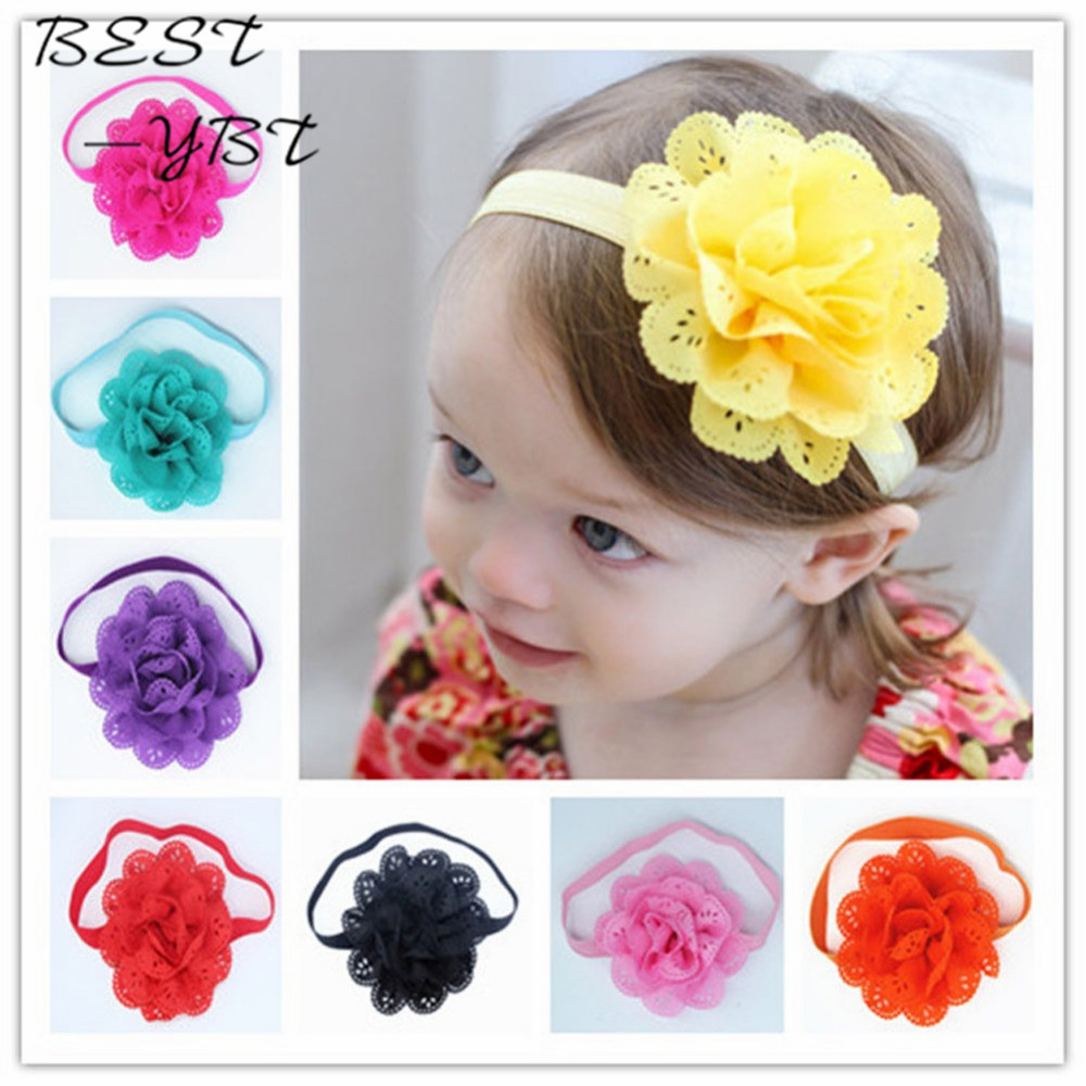 Fancy Kids Headband European American Style Korean Mesh Elastic Children s Hairband Baby Colorful Flower Cute
