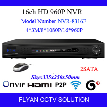 16CH NVR CCTV Onvif H.264 HDMI 1080P Network Video Recorder for IP Camera NVR 16 Channel 960P 8 Channel 1080P Digital 2SATA HDD
