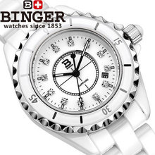 2015 new Luxury brand white ceramic fashion quartz watch women CZ diamond dress watches ladies girls date casual wristwatches