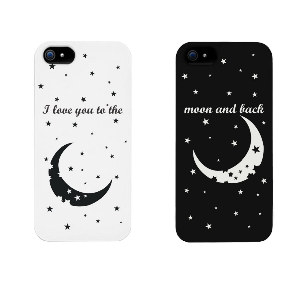 I Love You To The Moon And Back Couples Matching Cell Phone Cases For