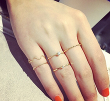 5Pcs set Cute Chic Style Bright Crystal Rhinestone Midi Knuckle Finger Joint Rings women Ring free