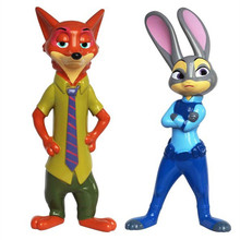 Anime figure Zootopia PVC Action figure Nick Judy 20 cm Sound And Light Music Collection Model Kids Toys RETAIL BOX JK-0018