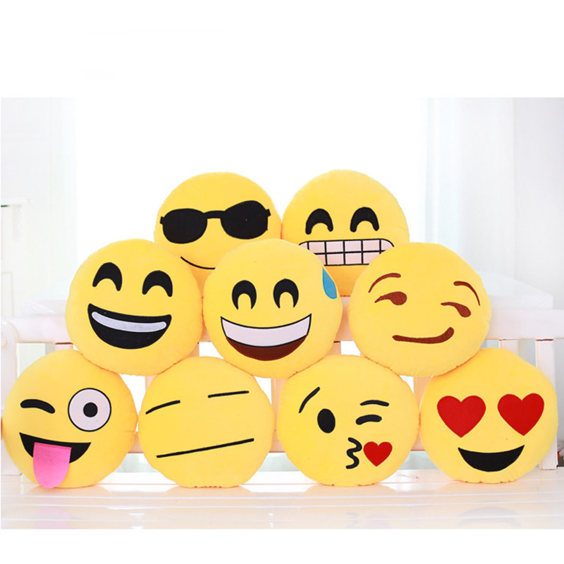 Wholesale Hot Mini Cute Smile Emoji Yellow Pillow Emoticon Cushion