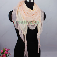 Stylish Fashion Women Girl s Stitching Chiffon Trim Ruffle Triangle Scarf Shawl Wrap New
