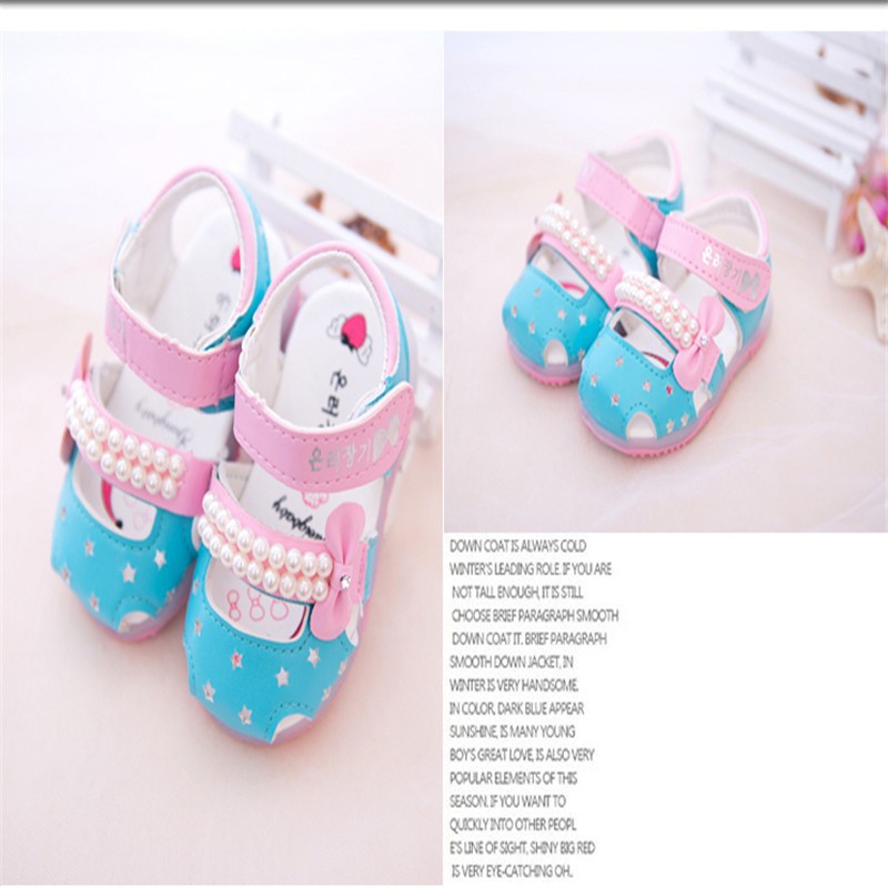 New Girl Sandals Baby Shoes Slide- Prevent Princess Style Cleats Antislip Toddler Sandals Comfortable Light Summer Fall Sandals 