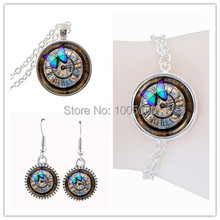 Steampunk clock butterfly jewelry set Turquoise insect jewelrysets african jewelryset best friends jewelry sets wholesale