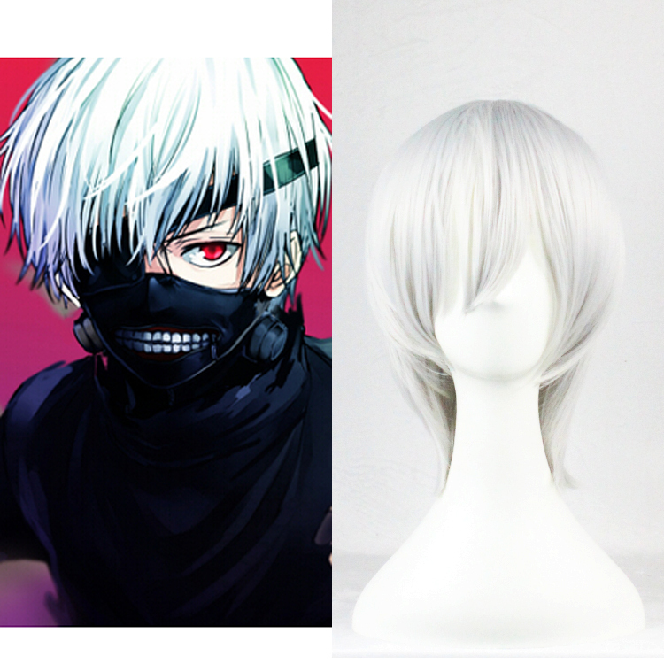 2015 Tokyo Ghoul Kaneki Wig Short Haircut Straight Turn up Synthetic