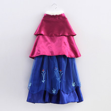 2015 Frozene Anna Princess Dress Christmas Children Clothing Girls Long sleeve Dresses and Red Cloak Baby