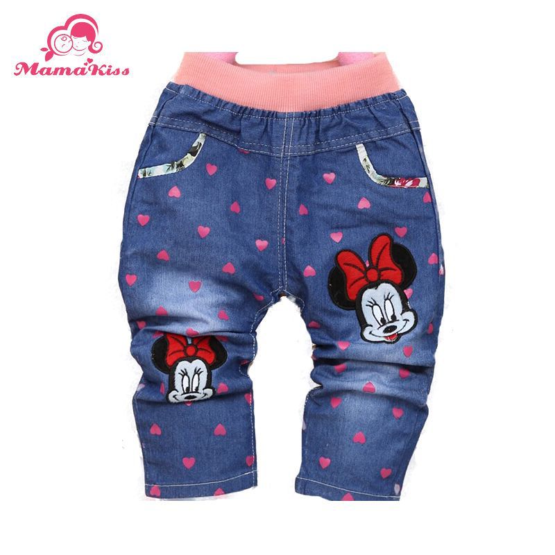 Free shipping 2015 New Spring Character Heart Printing Fashion Baby Girls Pants Trousers For 1 2